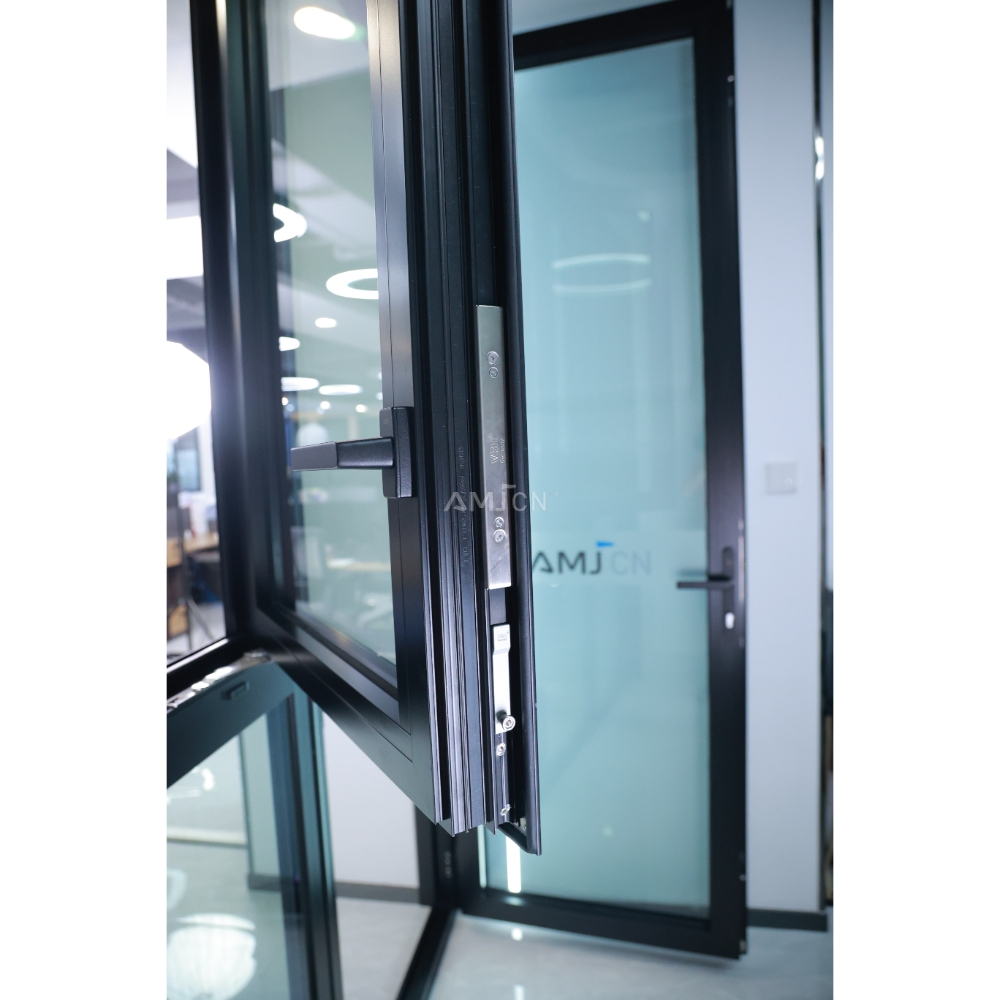 AMJ Custom House Project Modern Window Heat Insulated Window Soundproof Triple Double Glazed Glass Aluminum Casement Windows