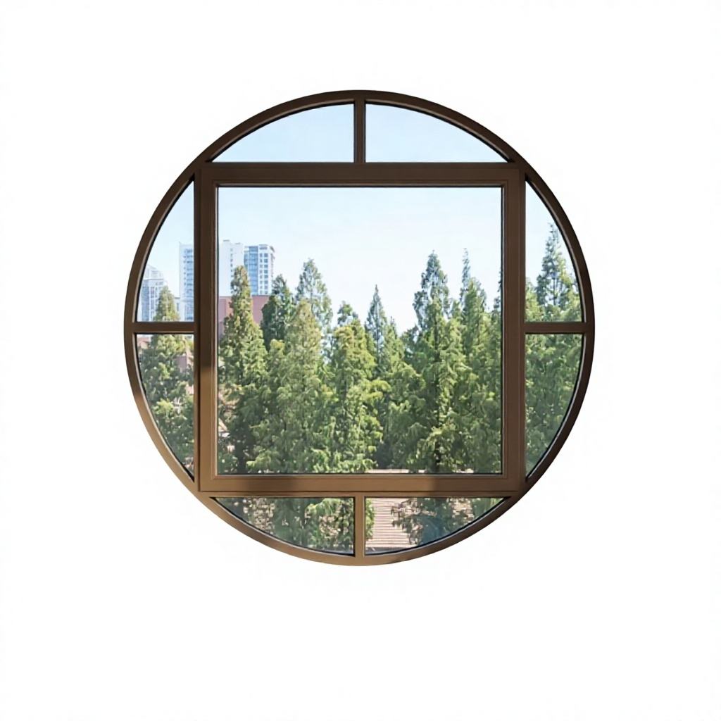 Hurricane Proof Aluminum Glass Arch Grille Grids Windows Interior Aluminum windows Villa Round Triangular Glazed Special Window