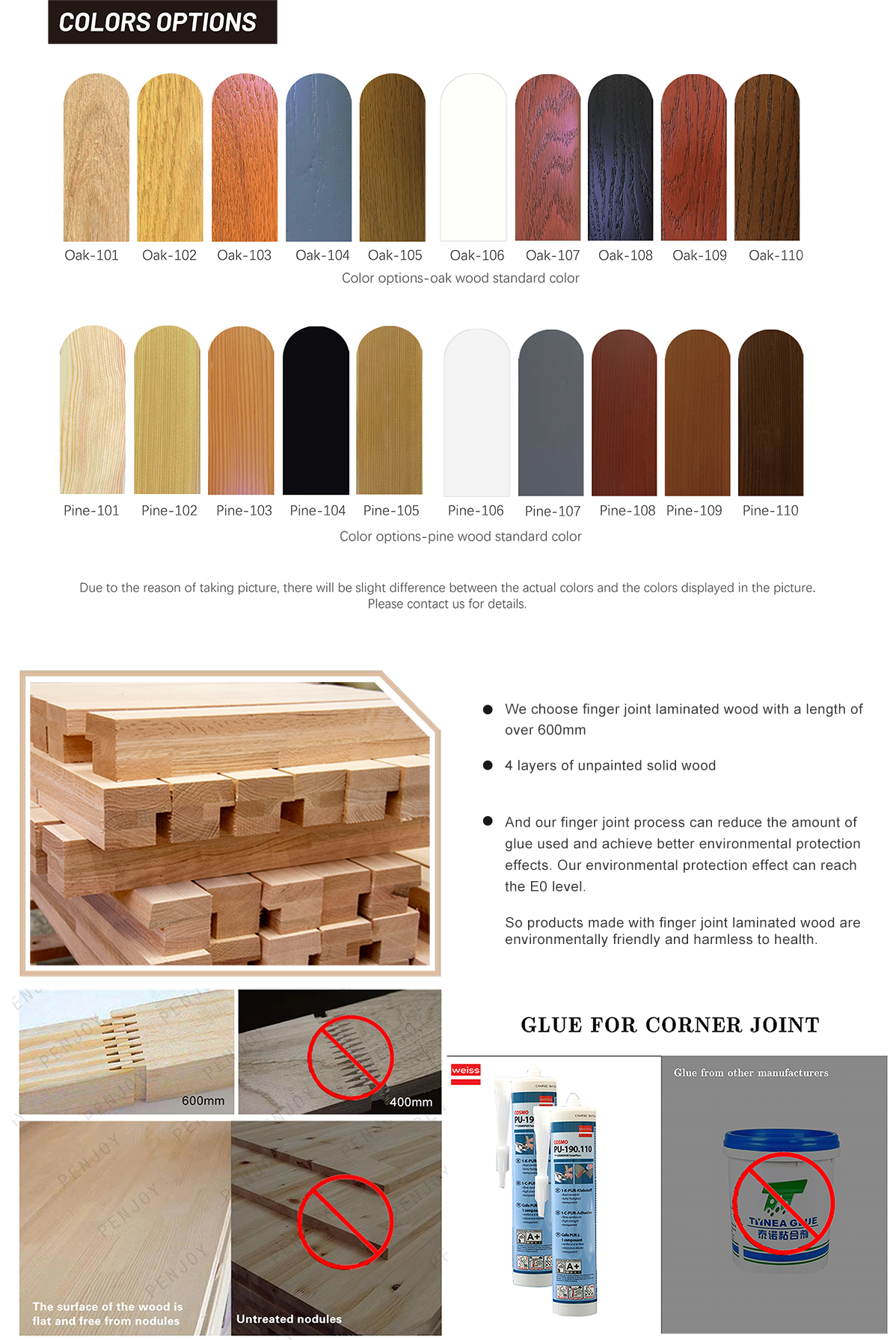 Finger joint laminated wood detail 3