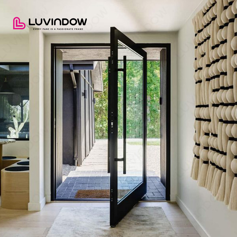 Modern Aesthetic Long Term Durability Low Maintenance Thermal Break Aluminum Pivot Door For Luxury Villa Entrance