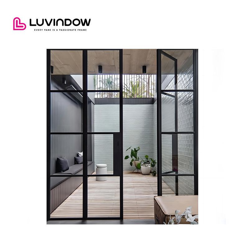 High Quality Aluminum Front Entry Doors Exquisitely Designed Modern Steel Exterior Anti-Theft Feature for Villas