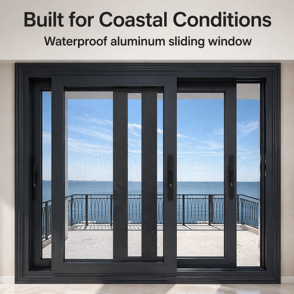 Double Glazing for House Windows, AS2047 AS2088 Two Track Sliding Double Glazed Thermal Break Waterproof Aluminium Windows