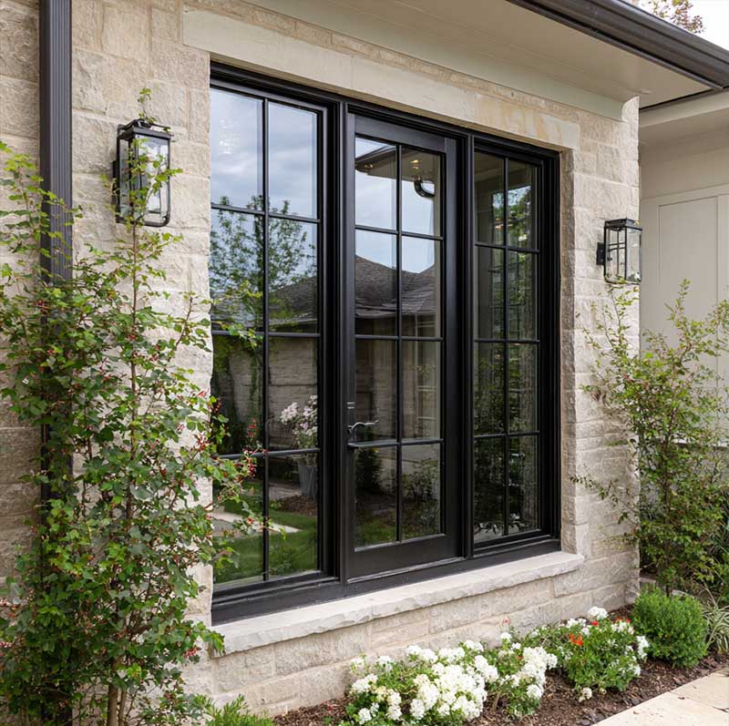 Sunnysky Aluminum Casement Window Outward Opening Clear View Ventilation Mosquito Net Integrated Screen Garden House