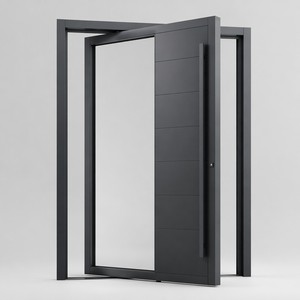 Luxury Oversized Heat Insulation Aluminum Pivot Entrance Door With German Hardware For UAE Villa Mansion Verified Tempered Glass