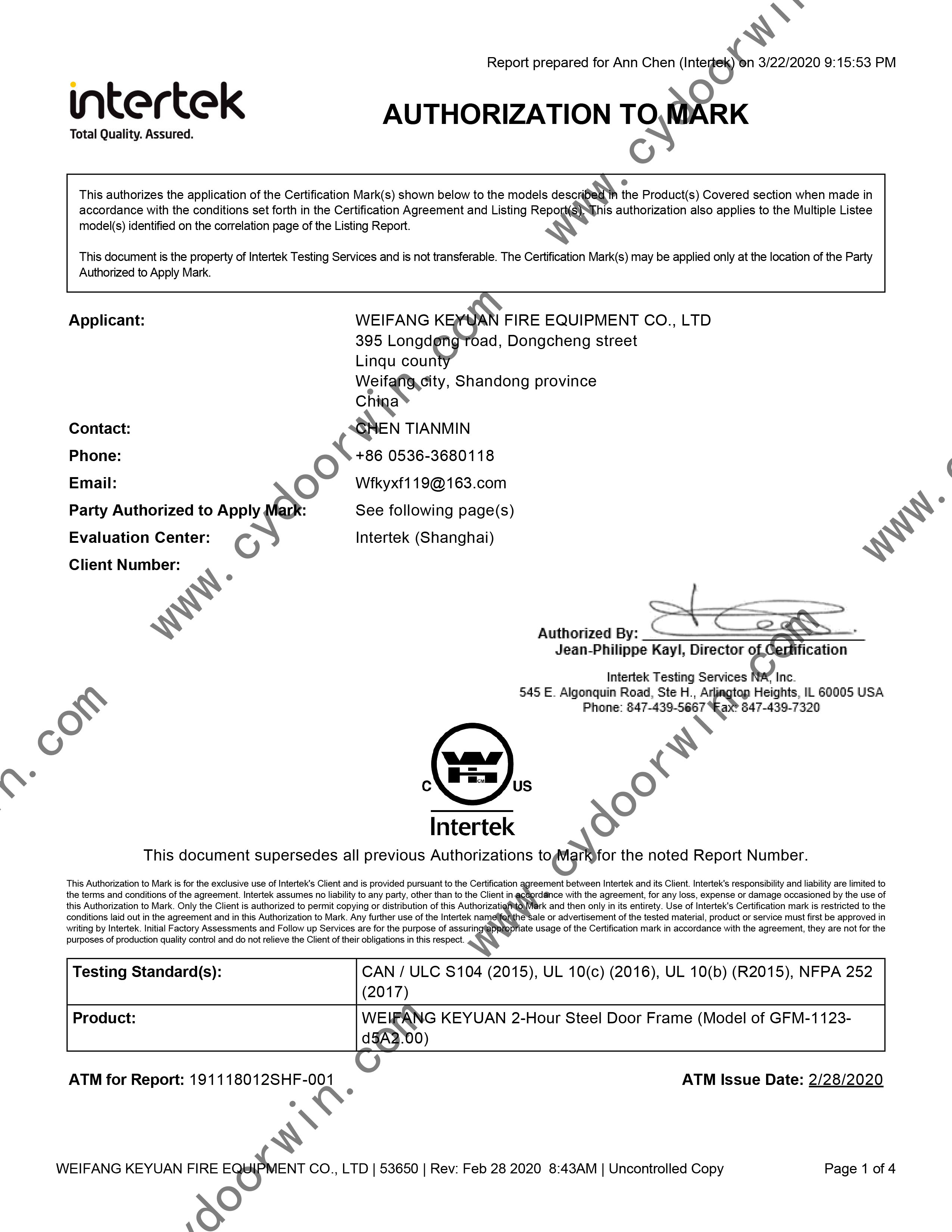 Certification