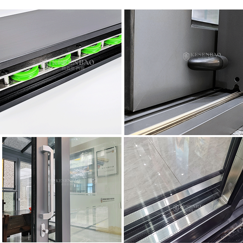Outdoor Hurricane Proof Patio Impact Glass Exterior Balcony Sound Insulation Aluminum Sliding Doors