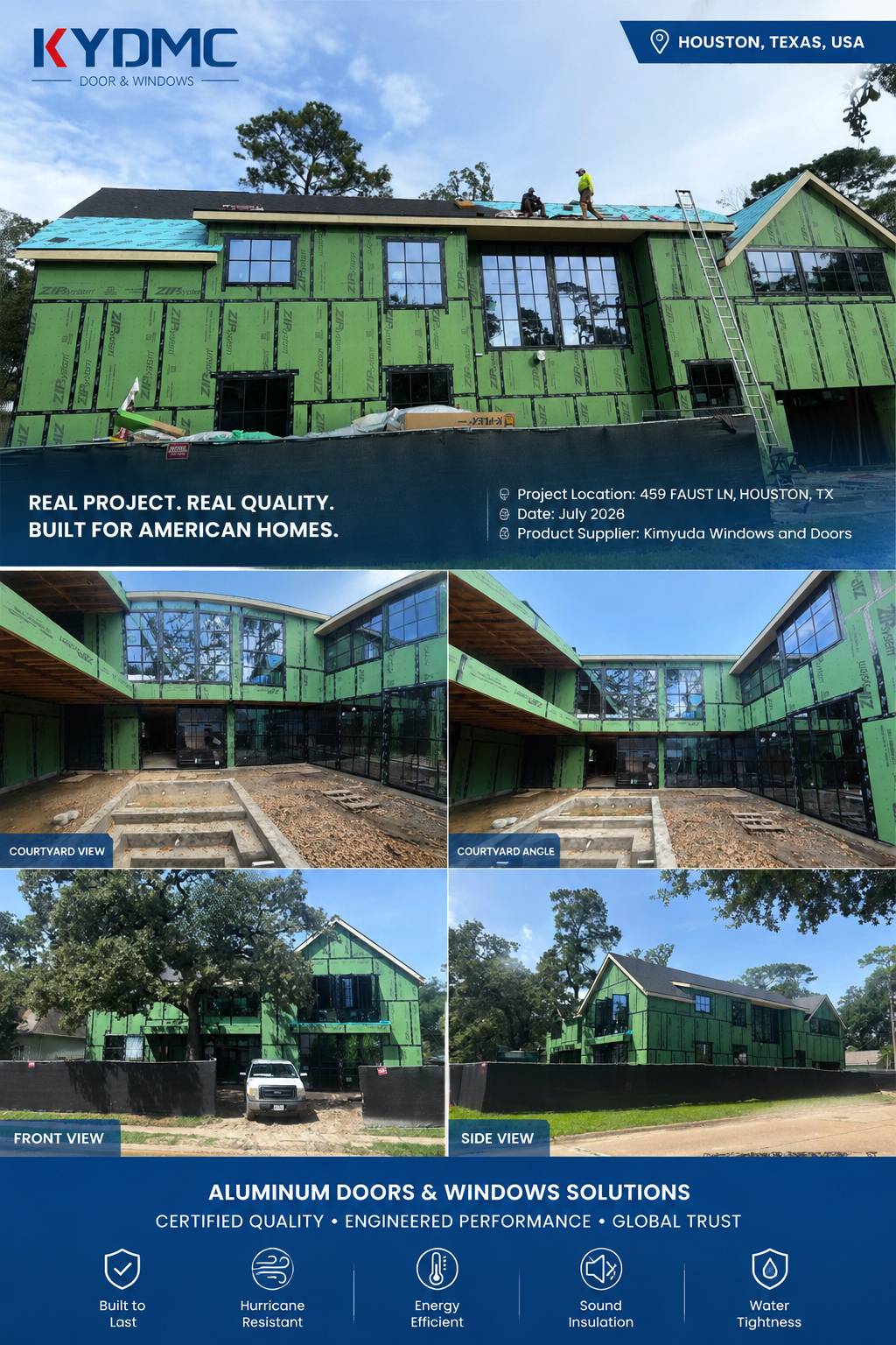 HURRICANE PROOF LUXURY TEMPERED DOUBLE GLASS SLIDING ALUMINUM BIFOLD EXTERIOR ACCORDION FOLDING DOORS