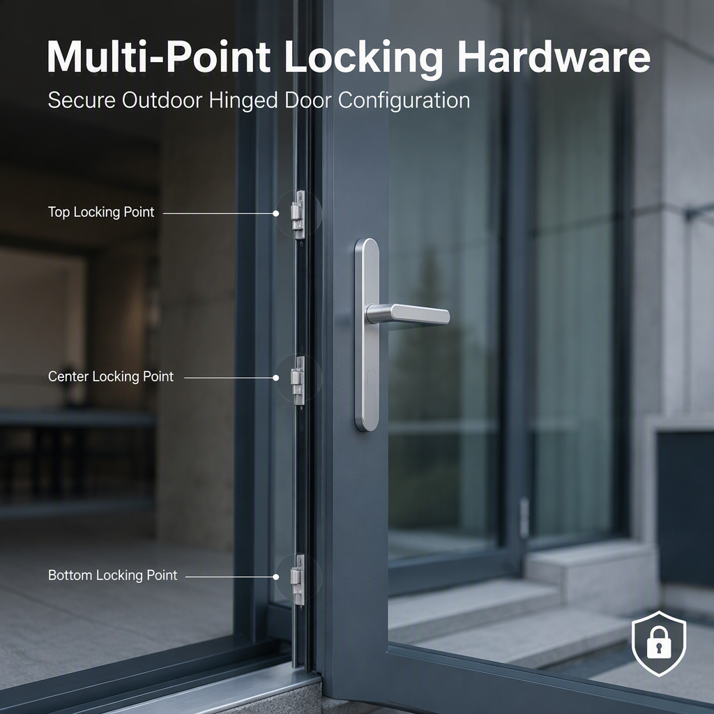 Aluminum Magnesium Alloy Thermal Break Hinged Patio Door Double Glazing Insulated Glass Balcony Entry Door Customizable