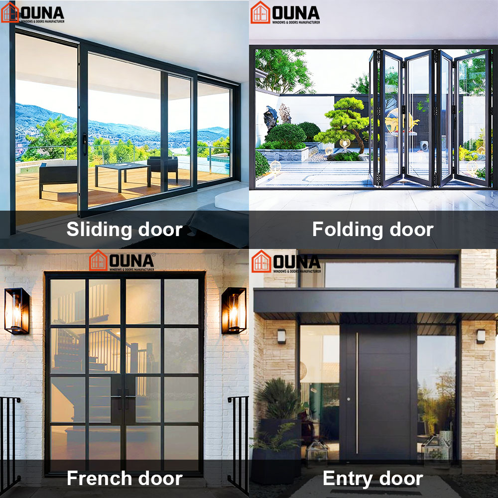 OUNA NFRC CSA Certified Slim Narriow Frame Casement Window Double Glass Hurricane Proof Insulated Tilt Turn Aluminum Windows