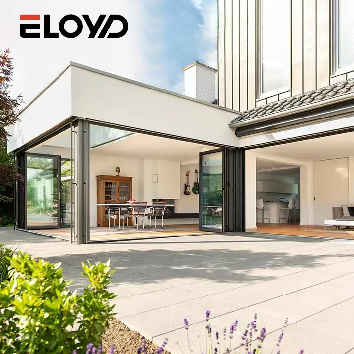 High Standard Aluminum Folding Doors Lowes Accordion Exterior Waterproof Soundproof Foldable Opening Method