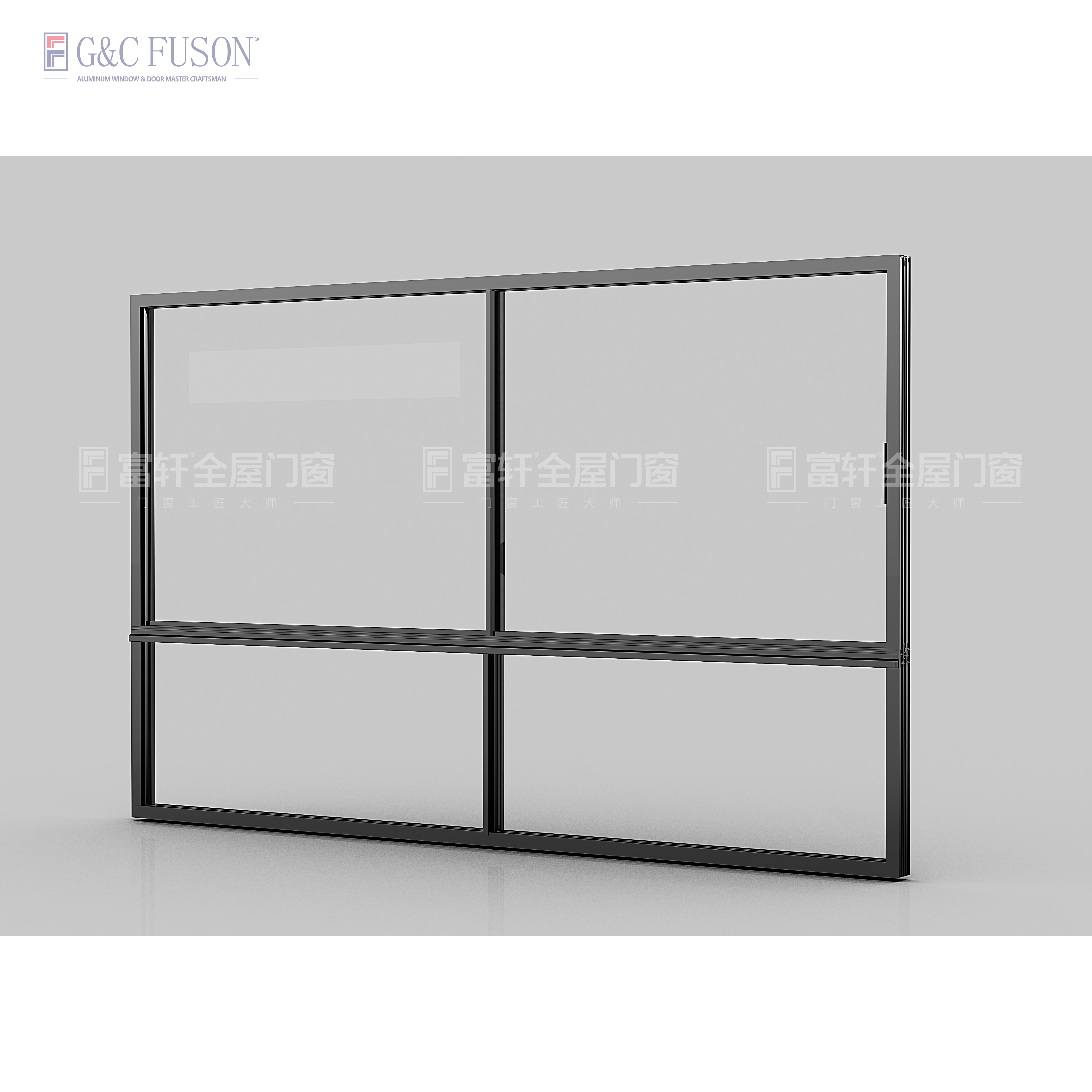 Fuson Soundproof Accordion Sliding Glass Windows and Doors Thermal Break Aluminum Bi Folding Window slide window