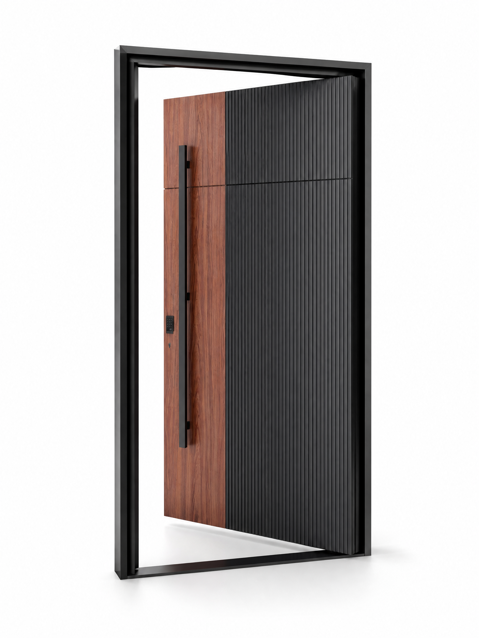 Modern Luxury Pivot Entrance Door Aluminum Alloy Exterior Front Entry Door Smart Lock Sound Thermal Insulation for Villa House