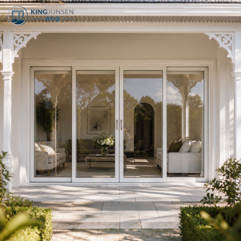 AS2047 Pearl White Aluminum Modern Double Glazed Sliding Door UV Resistant Custom Size for Heritage Villa Exterior Renovation