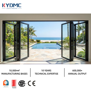 Hurricane Proof Aluminum Double Glass Bifold Accordion Folding Doors