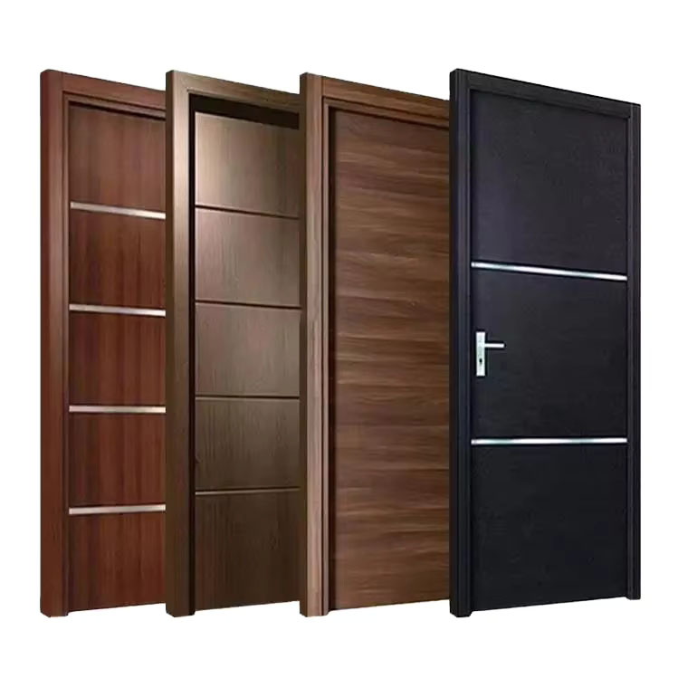 Advance Modern Solid Wood Interior and Interior Door White Front Entry with Aluminum Wood
