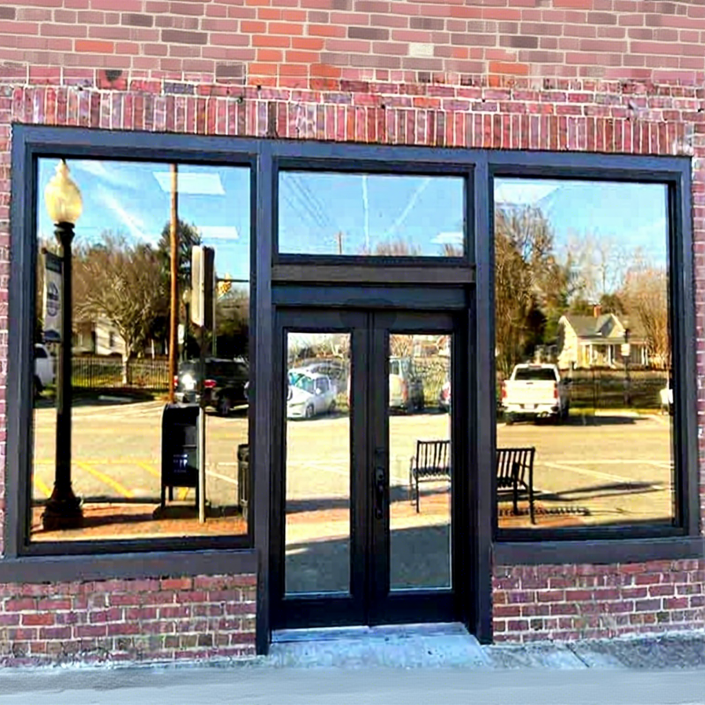 USA Shopfront Storefront Customized Commercial Aluminium Fix Picture Window with Tinted Mirror Glass for Shopfront