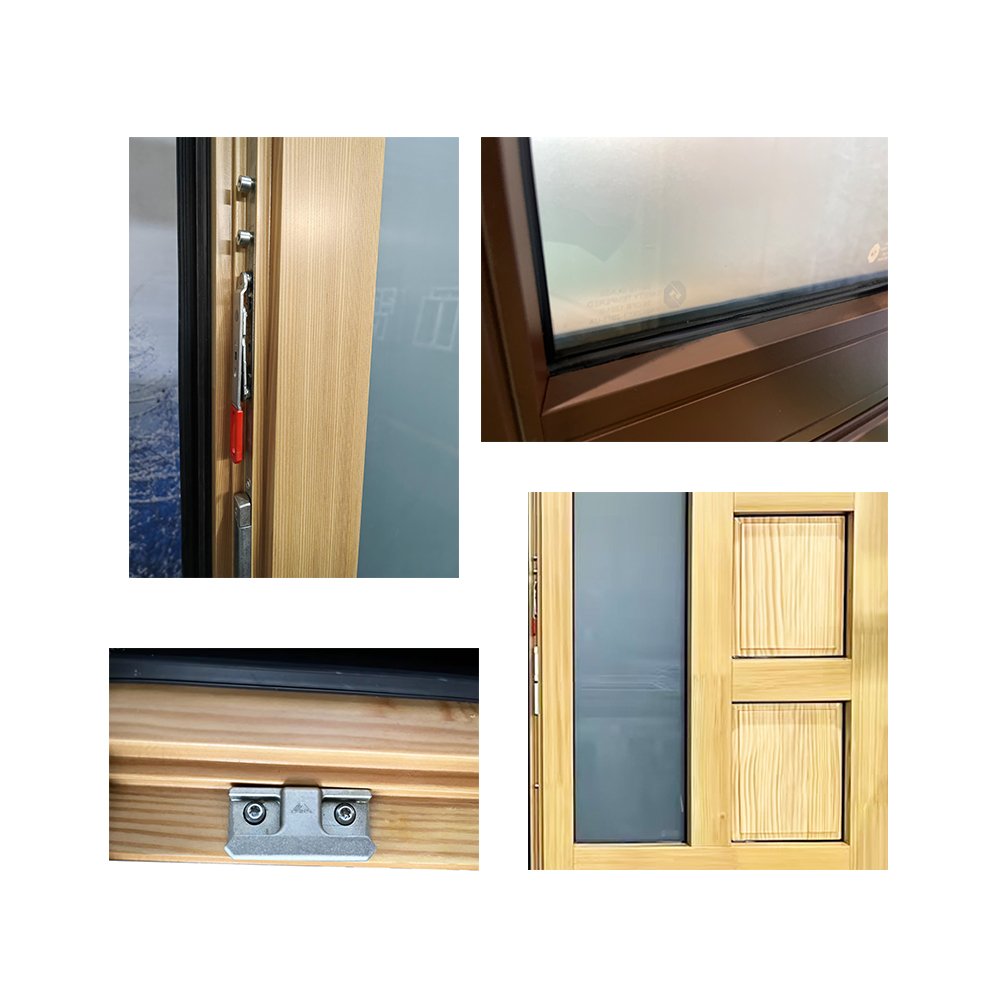 PENJOY High-End Luxury Villa Aluminum Clad Wood French Doors Entry Exterior Soundproof Thermal Break Energy Saving Modern