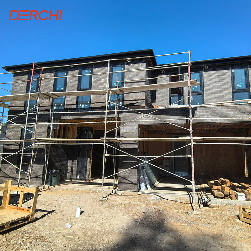 DERCHI NFRC Modern Minimalist Design Replacement Low E Aluminium Thin Profile Soundproof Black Casement Windows for USA