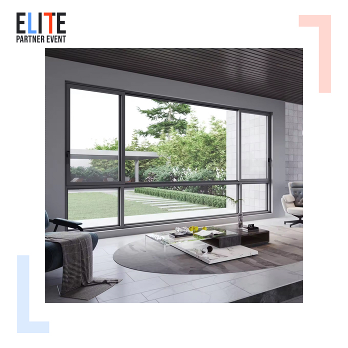 Fuson Black Steel Mesh Aluminum Balcony Louvre Sliding Windows Aluminum Frosted Glass Fixed Windows and Doors Manufacturer