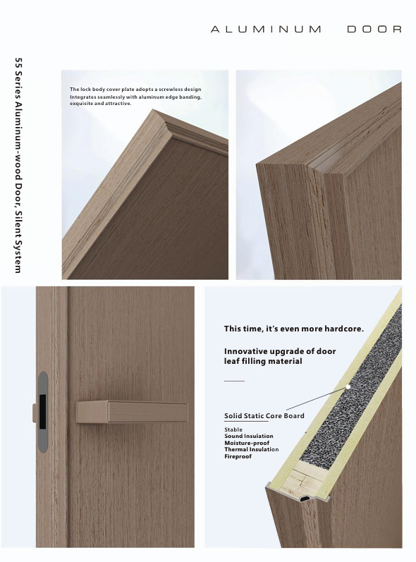 Aluminum Wood Doors for Home Renovation-Interior/Exterior Use Sound Insulated Durable Stylish Entry Solutions