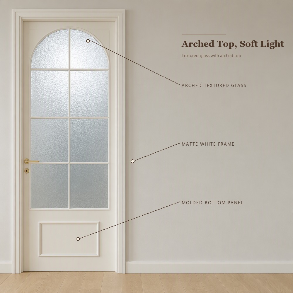 Custom Modern Aluminum Alloy Frosted Tempered Glass Finished Interior Door Waterproof Slab Bedroom Bathroom Apartment Hotel