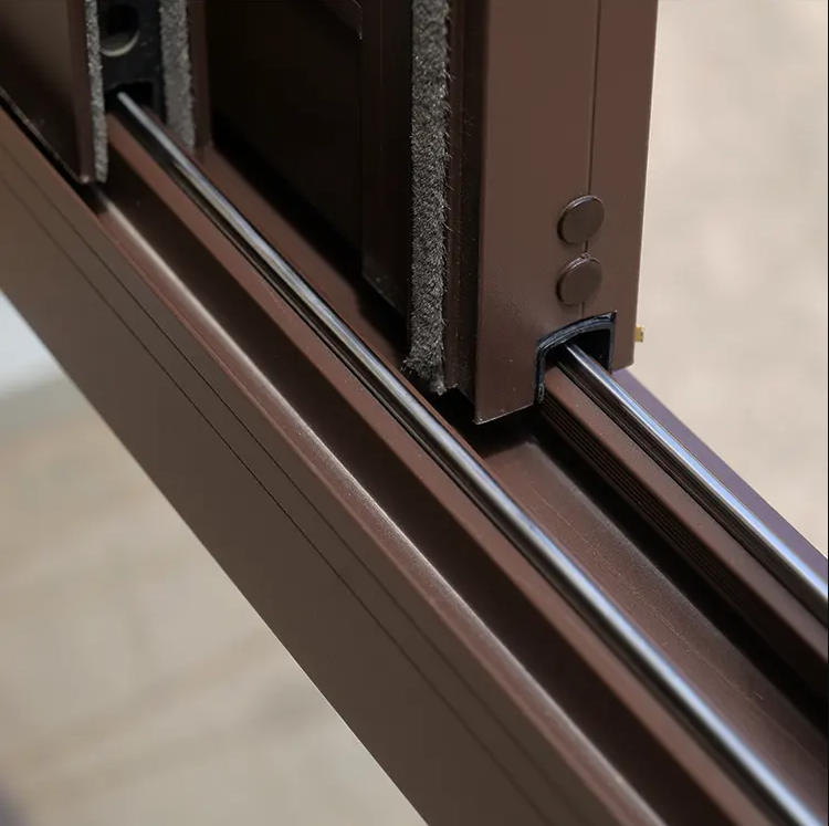 RG93.6 Customized Aluminum Sliding Glass Door Tempered Glass for Living Room Modern Style
