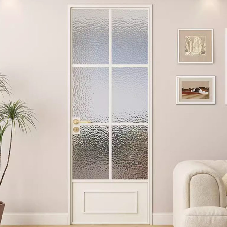Minimalist Aluminum Alloy French Door Interior Black Framed Glass Swing Windproof Doors For Villa Living Room