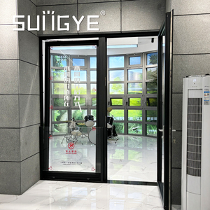 SUNGYE Premium Customizable In/Out Swing Black Aluminum Entrance Door Double Glazed French Door