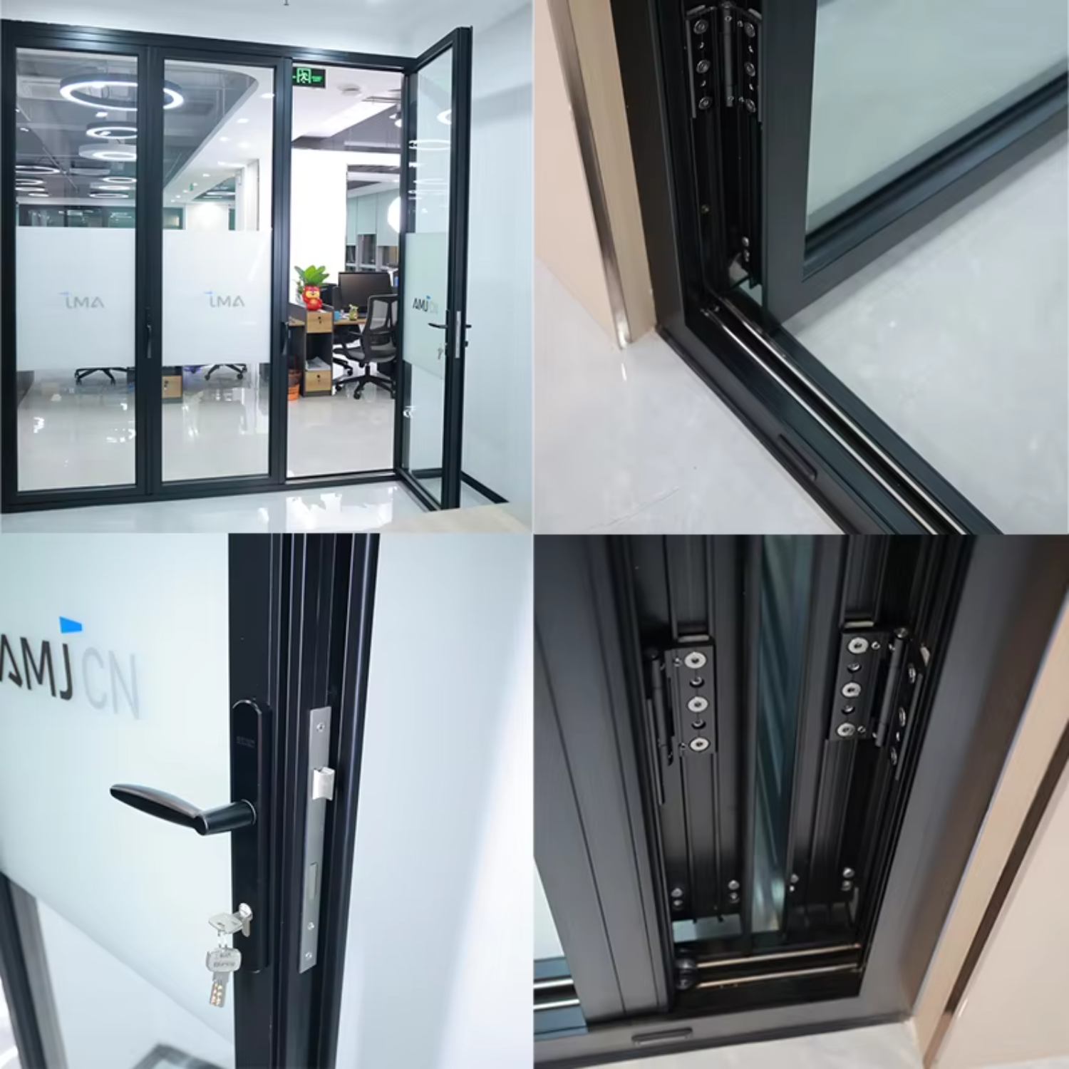Factory Exterior Thermal Break Bi-Fold Accordion Aluminum Glass Patio Bi Folding Doors With Factory Price