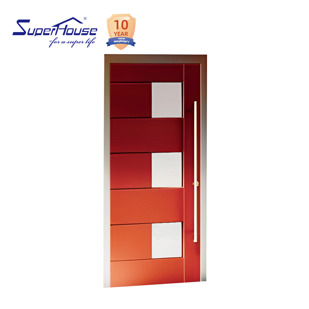 Luxury Aluminum Hurricane Impact Front Entry Door NOA FPA AAMA NFRC Certified High Wind Resistant Villa Exterior Hinged Door