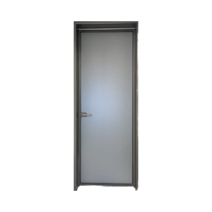 Waterproof Windproof Aluminum Alloy Sliding Door Minimalist Design Single Tempered Glass Push-Pull Opening Interior Bathroom Use