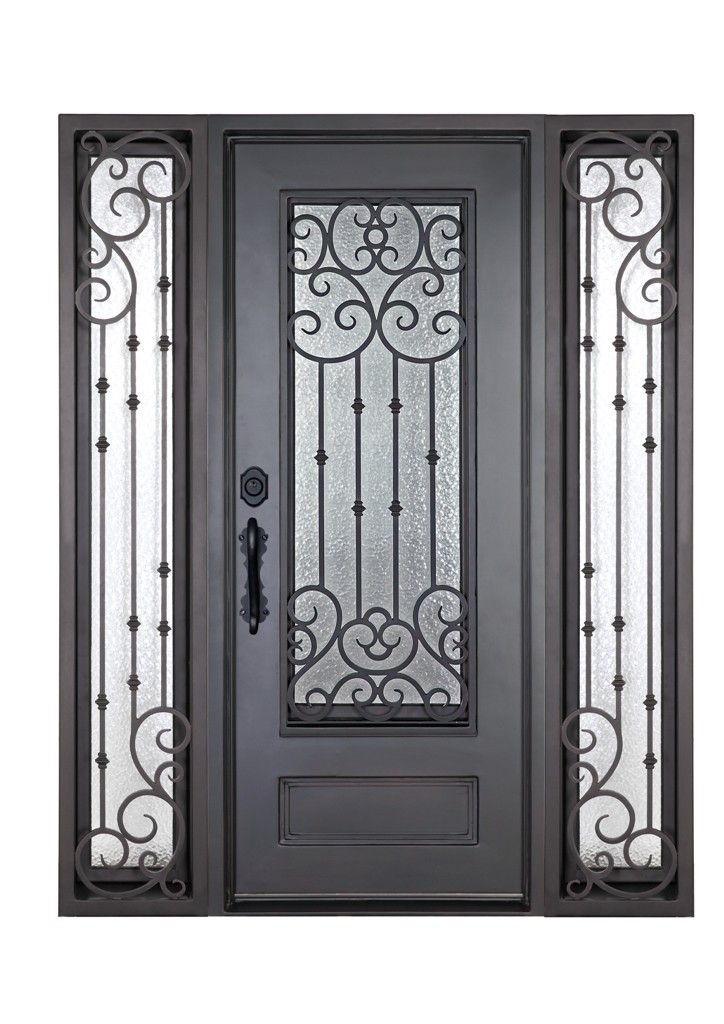 CBMmart Exterior Residential Front Door Wrought Iron Doors Security Door Gates Custom Glass For Houses