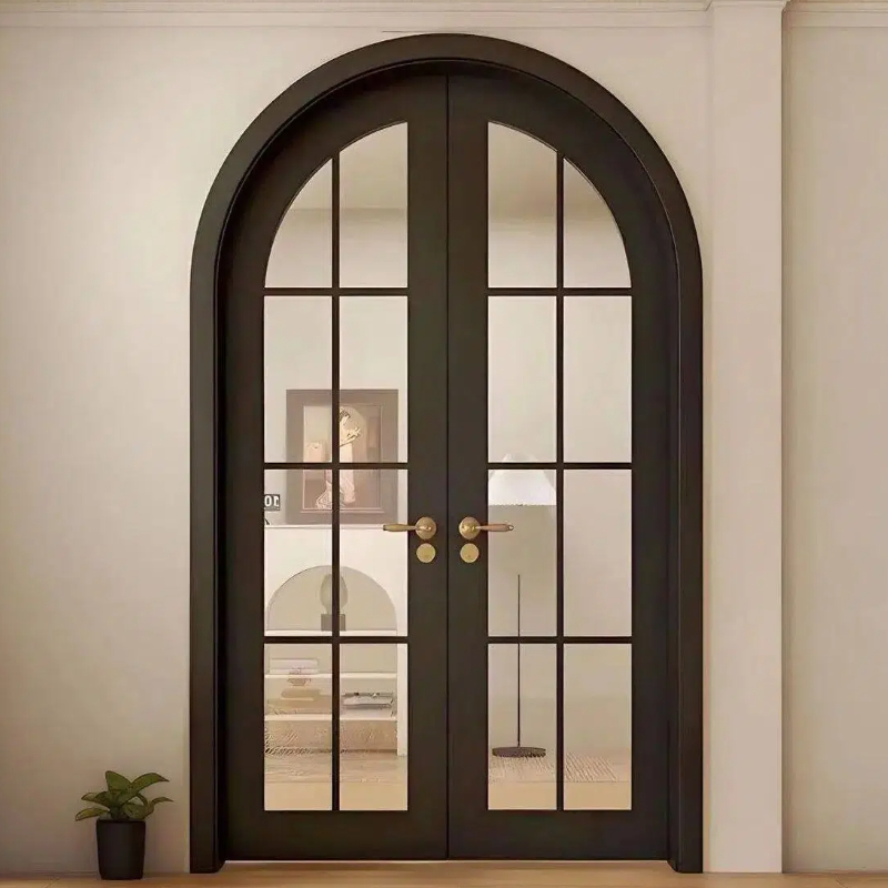 Foshan Factory for Heritage French Doors External Thermal Break Aluminium Entry Doors with Arch Design