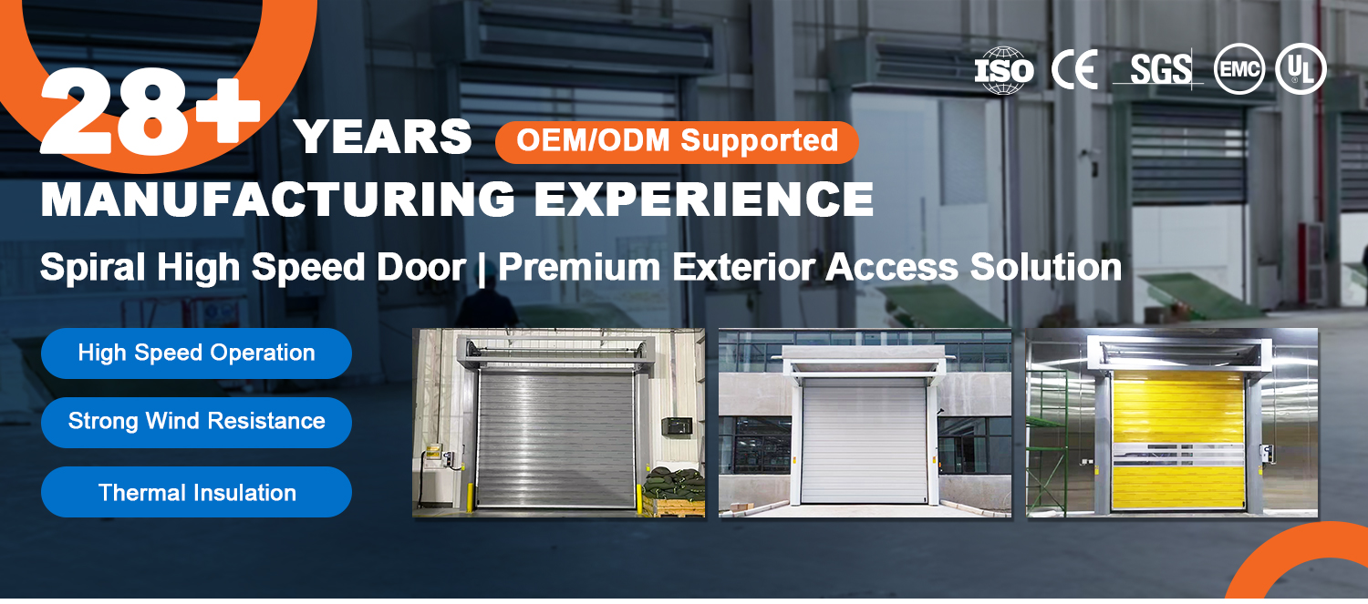 Everbesten Fast Door Insulated Spiral Door Aluminum Alloy RailTrack Shutter Heavy Duty Wind Resistance Warehouse High Speed Door