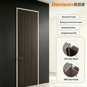 Bedroom Bathroom Residential Soundproof Moisture Resistant Finished Surface Aluminum Wood Composite OEM Hotel Room Interior Door