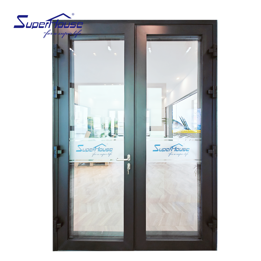 Superhouse NFRC Commercial Entry Door Front Door Aluminum Double Glass French Entry Door
