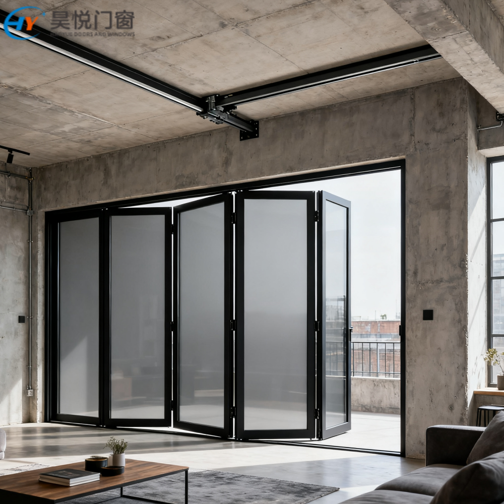 Thermal Break Aluminum Heavy Duty Bifold Door Folding Door aluminum Folding Balcony Door For Luxury Villa
