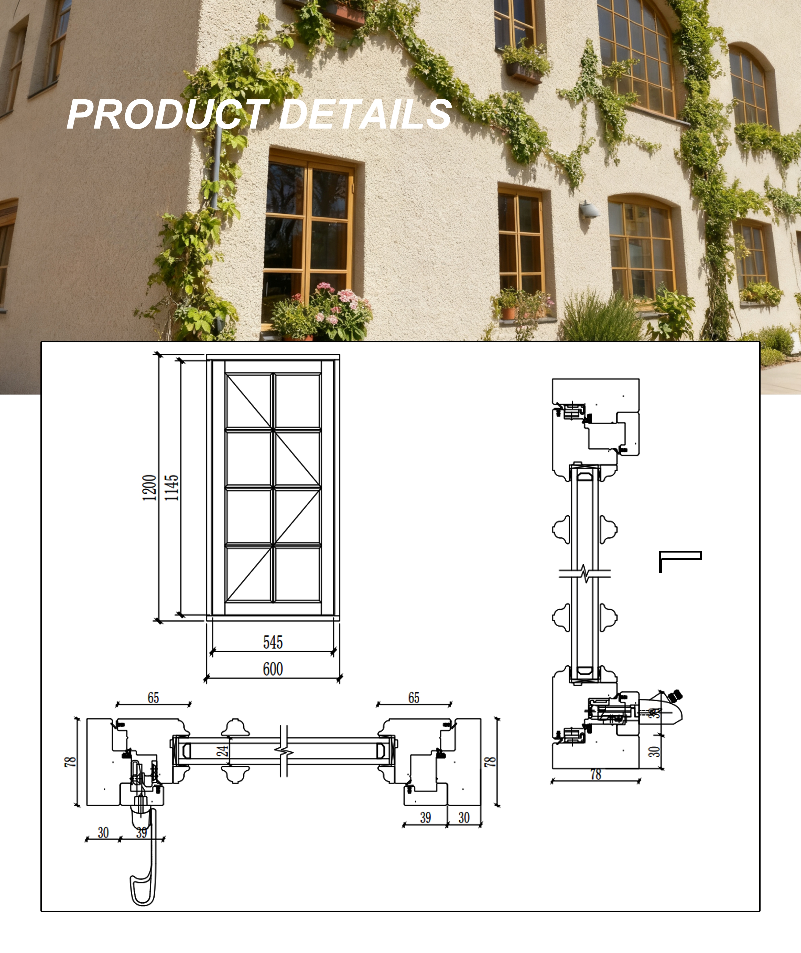 American Style Wood Crank Casement Window | Energy Saving Solid Wood Windows for Green Buildings