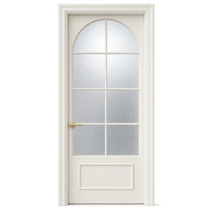 Custom Modern Aluminum Alloy Frosted Tempered Glass Finished Interior Door Waterproof Slab