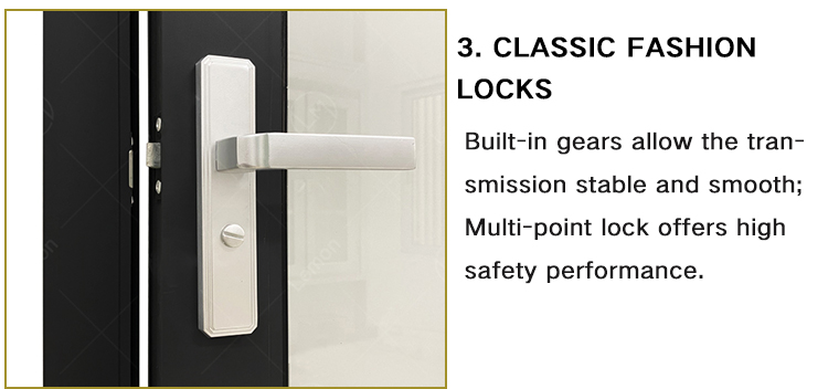 Hihaus Aluminum Casement Door Interior Bathroom Waterproof and Moisture-proof Glass Door