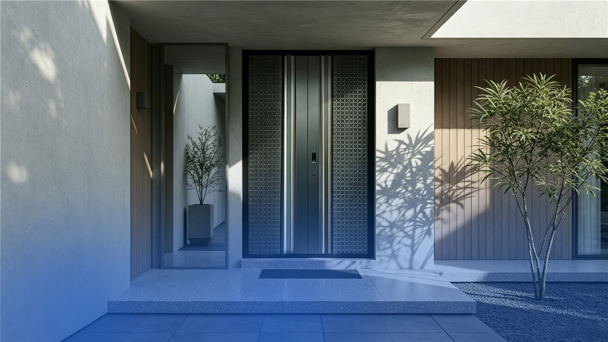 DERCHI cast aluminum entry door with three-dimensional relief detailing