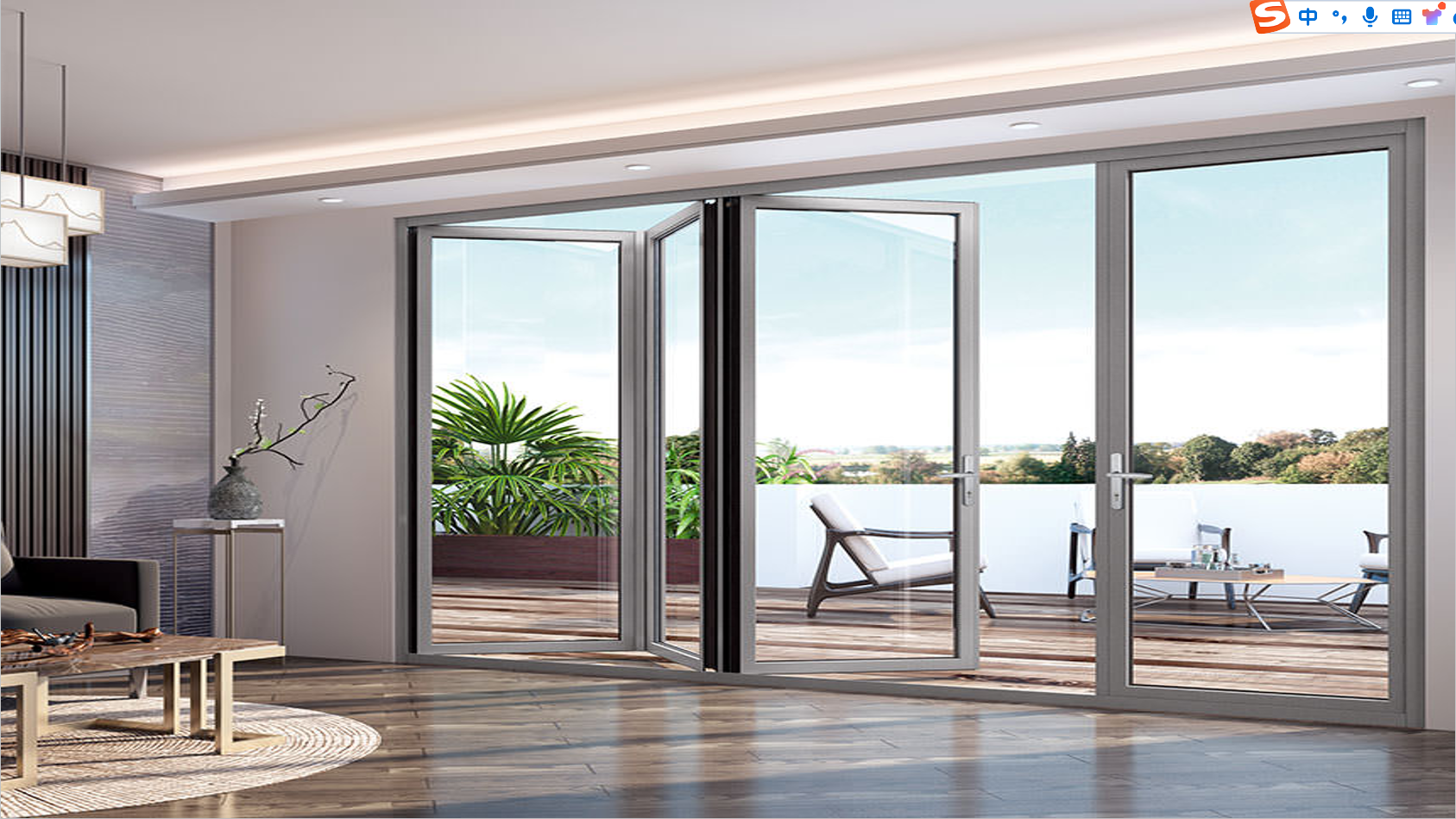 Thermal Break Aluminum Bi-folding Door