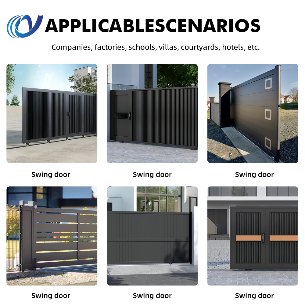 Solid Aluminum Entry Gate Modern House Entrance Security Door Powder Coated Outdoor Durable Build