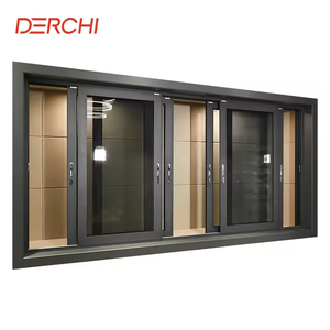 High Quality Double Tempered Glazed Custom Made Aluminum Glass Sliding Windows