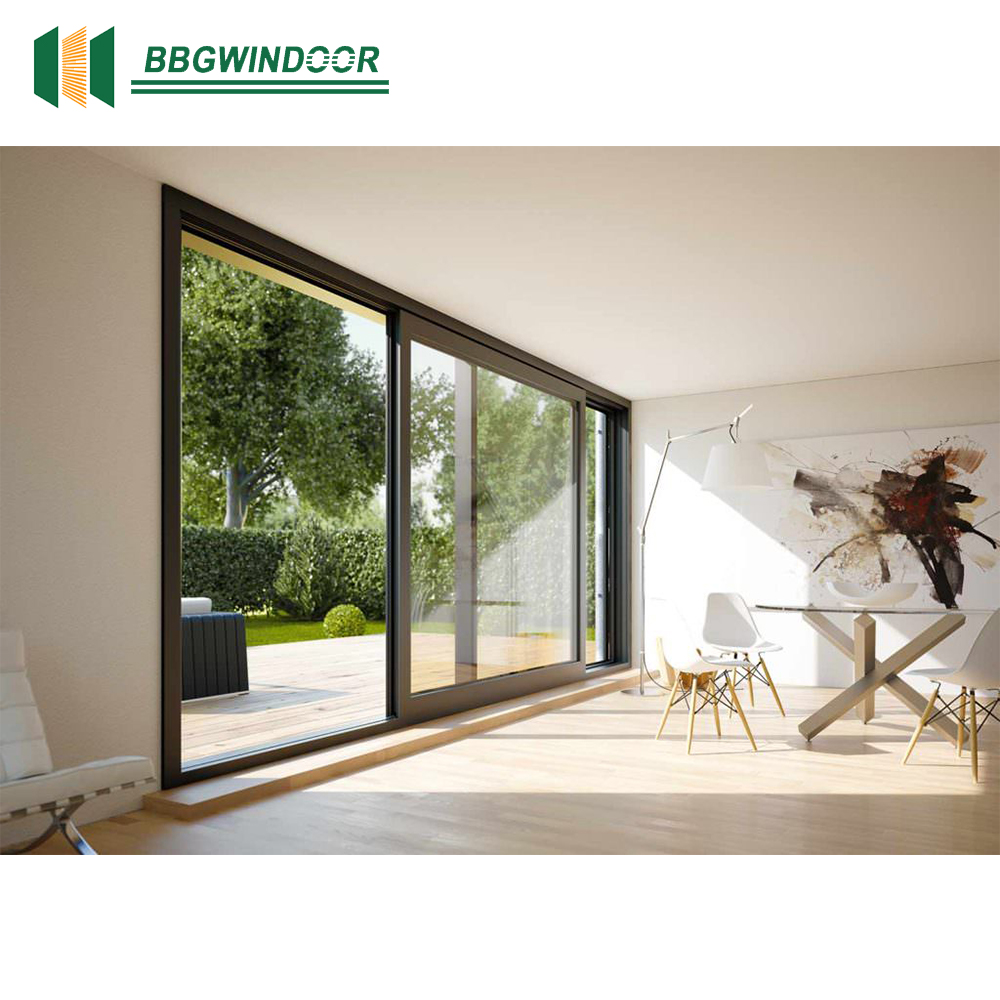 Lukliving Factory Direct Selling High Quality Exterior Double Glass House Back Sliding Doors Courtyard Door