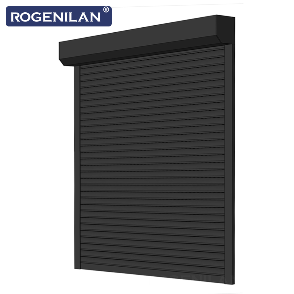 ROGENILAN Hurricane Impact Aluminum Security Rolling Windows Vertical Electric Roller Shutter Window for Exterior
