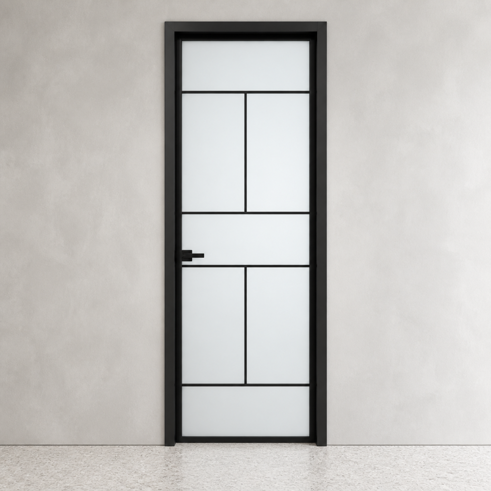 Ultra Slim Aluminum Hinged Glass Door Narrow Frame Minimalist Design Sound Insulation Bathroom Apartment Custom Size