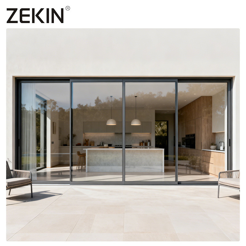 ZEKIN As2047 Modern Australian Double Glazed Tempered Glass Soundproof Aluminum Sliding Patio Door