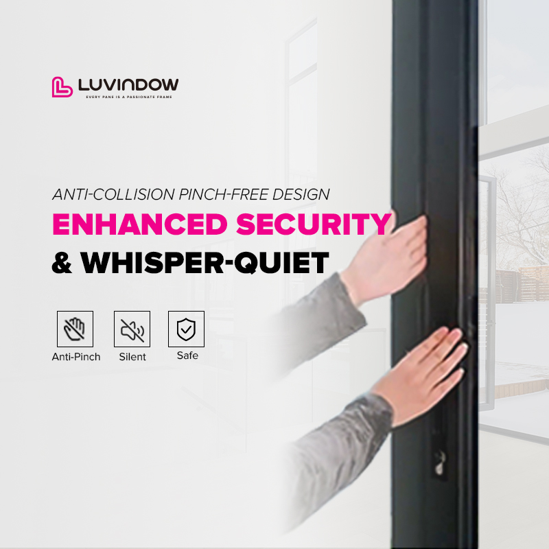 Soundproof Aluminium Laminated Flush Bi-fold Stacker Door Aluminum Frame Glass Door Bifold Doors Aluminium Folding Patio