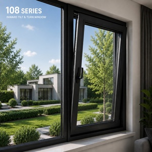 NFRC Four Seal Thermal Break Aluminum Alloy Modern Casement Swing Windows with 54mm Insulation for High Rise Bedroom Apartment